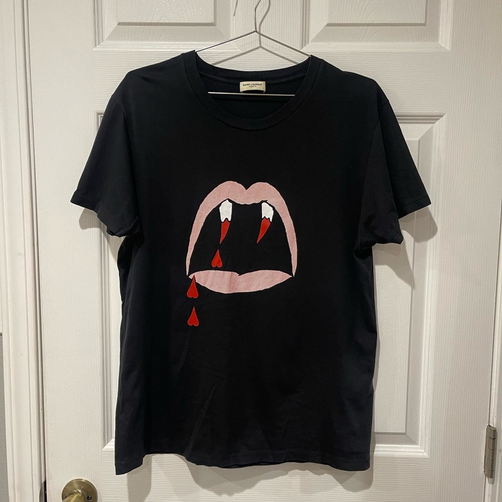 Saint Laurent Black Blood Luster Tee - Picture 5 of 5
